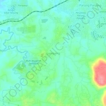 Mapa topográfico Lumpang, altitud, relieve