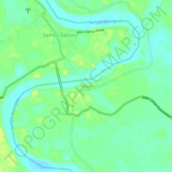 Mapa topográfico Telok, altitud, relieve