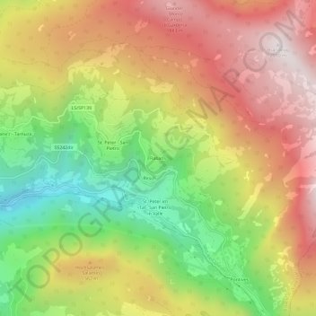 Mapa topográfico Rabans, altitud, relieve