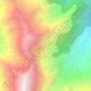 Mapa topográfico Coast Mountains, altitud, relieve
