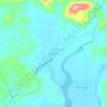 Mapa topográfico Paclolo, altitud, relieve