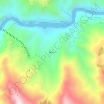 Mapa topográfico Bakkal, altitud, relieve