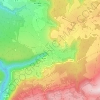 Mapa topográfico Éternoz, altitud, relieve