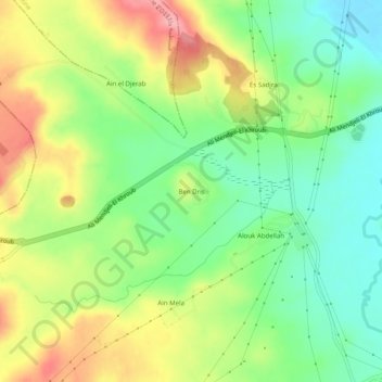 Mapa topográfico Ben Dris, altitud, relieve