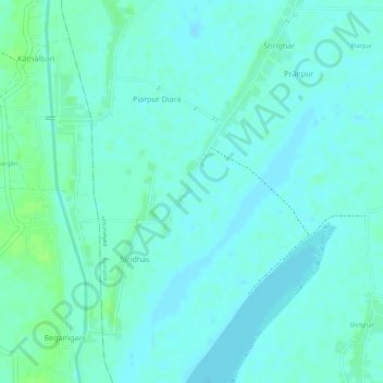 Mapa topográfico Dogachhi, altitud, relieve