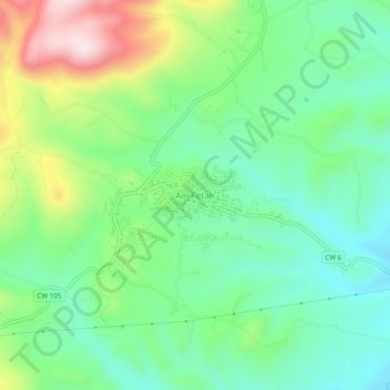 Mapa topográfico Aïn Fetah, altitud, relieve