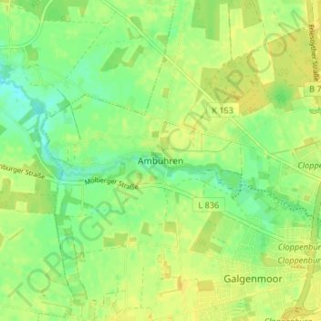 Mapa topográfico Ambühren, altitud, relieve