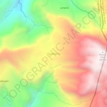 Mapa topográfico Tacadang, altitud, relieve