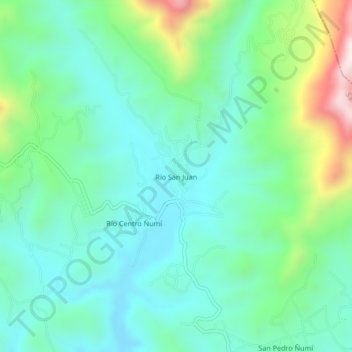 Mapa topográfico Río San Juan, altitud, relieve