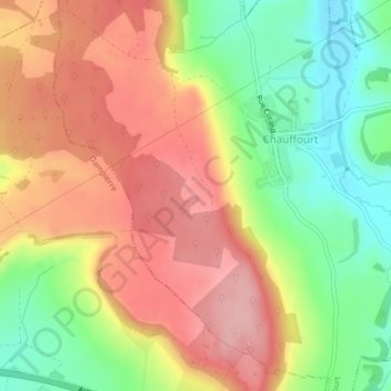 Mapa topográfico Sur le Château, altitud, relieve