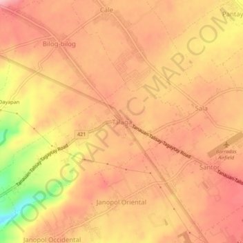 Mapa topográfico Talaga, altitud, relieve