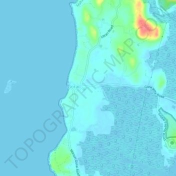 Mapa topográfico Kajori Wadi, altitud, relieve