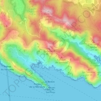 Mapa topográfico Harry Potter, altitud, relieve