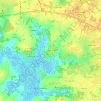 Mapa topográfico La Gautronnière, altitud, relieve