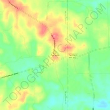 Mapa topográfico Perryville, altitud, relieve