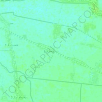 Mapa topográfico Sukawijaya, altitud, relieve