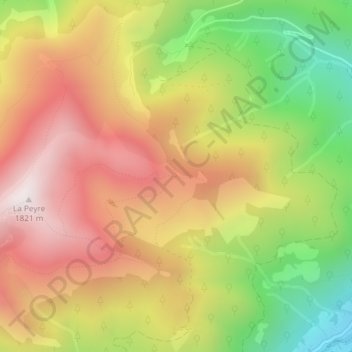 Mapa topográfico Croix de Beliou, altitud, relieve