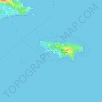 Mapa topográfico Corregidor, altitud, relieve