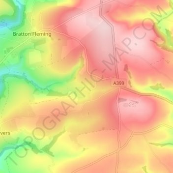 Mapa topográfico Benton, altitud, relieve