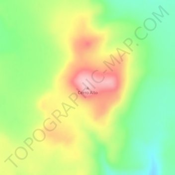 Mapa topográfico Cerro Alto, altitud, relieve