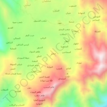 Mapa topográfico `Anmi, altitud, relieve
