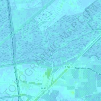 Mapa topográfico Tour Carbonnière, altitud, relieve