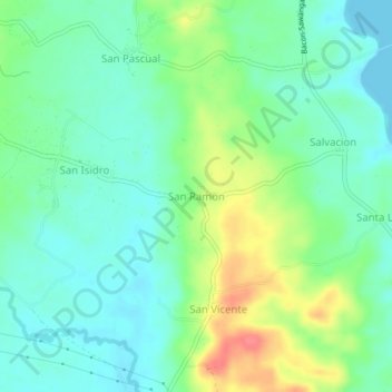Mapa topográfico San Ramon, altitud, relieve