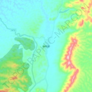 Mapa topográfico Madong, altitud, relieve