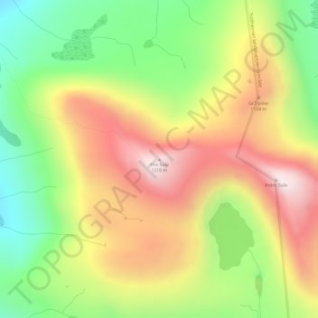 Mapa topográfico Ytre Sula, altitud, relieve