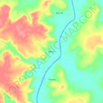 Mapa topográfico Retiro, altitud, relieve
