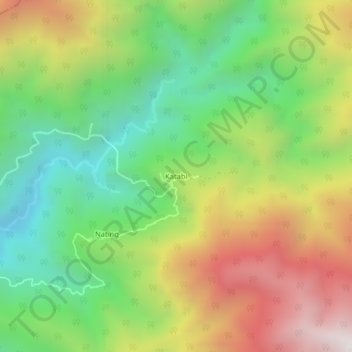 Mapa topográfico Katabi, altitud, relieve