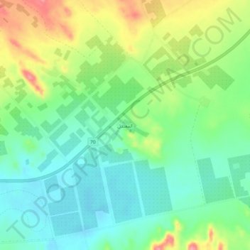 Mapa topográfico Al Mu`tadil, altitud, relieve