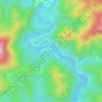 Mapa topográfico Boissezon, altitud, relieve
