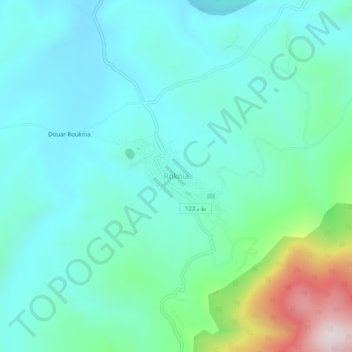 Mapa topográfico Roknia, altitud, relieve