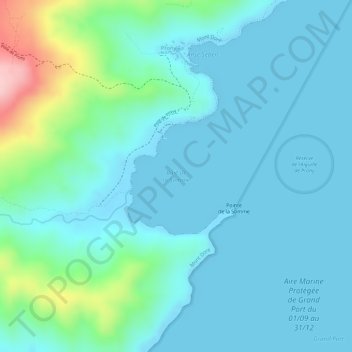Mapa topográfico Baie de la Somme, altitud, relieve