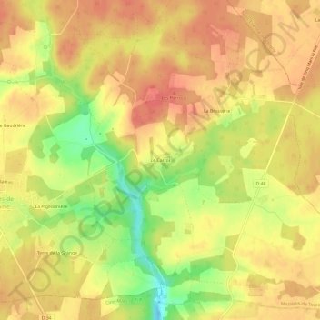 Mapa topográfico Le Carroi, altitud, relieve