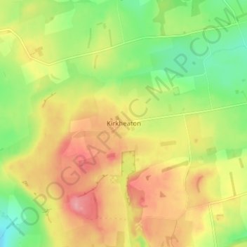 Mapa topográfico Kirkheaton, altitud, relieve