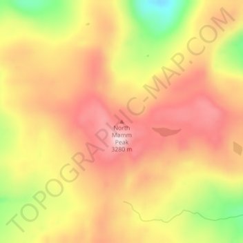 Mapa topográfico North Mamm Peak, altitud, relieve