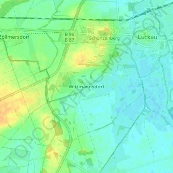Mapa topográfico Wittmannsdorf, altitud, relieve