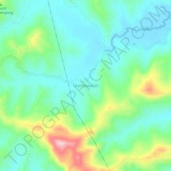 Mapa topográfico Manlawaan, altitud, relieve