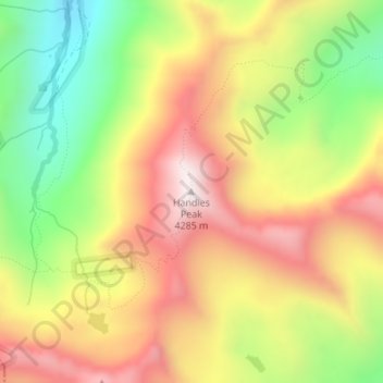 Mapa topográfico Handies Peak, altitud, relieve