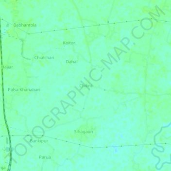 Mapa topográfico Chikni, altitud, relieve