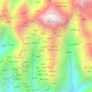 Mapa topográfico As Sultani, altitud, relieve