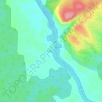 Mapa topográfico Mandi, altitud, relieve
