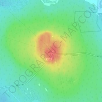 Mapa topográfico Lauhanvuori, altitud, relieve