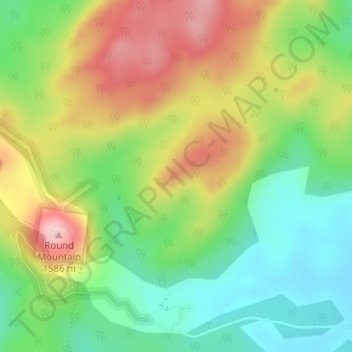 Mapa topográfico Cathedral Rock, altitud, relieve