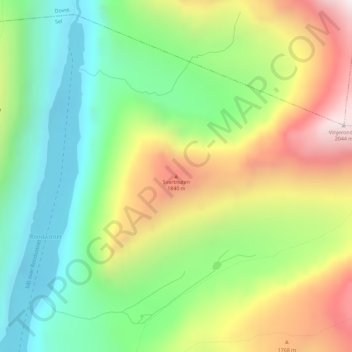 Mapa topográfico Svartnuten, altitud, relieve