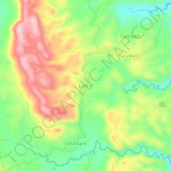 Mapa topográfico Loong, altitud, relieve