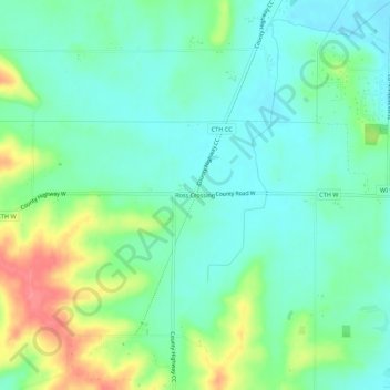 Mapa topográfico Ross Crossing, altitud, relieve