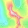 Mapa topográfico Midtre Dyrhaugstinden Nord, altitud, relieve